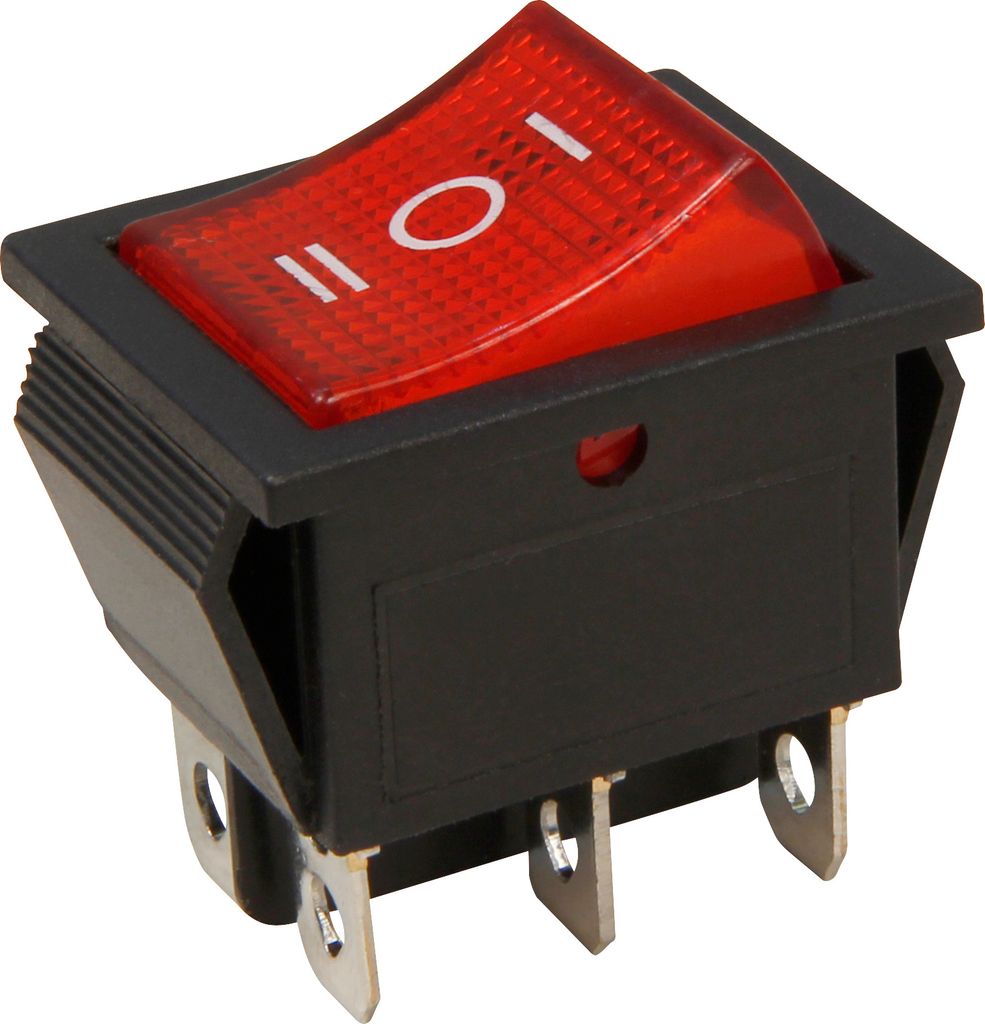 Wippenschalter McPower 6-polig rote Wippe AC 250V/10A Produktbild 