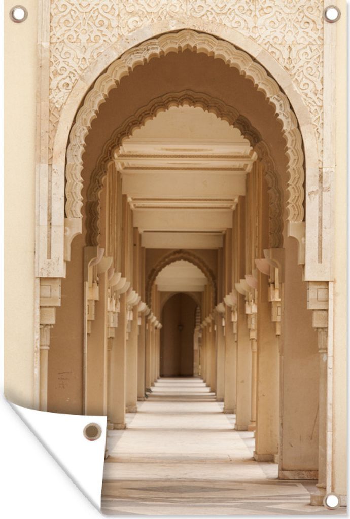 MuchoWow 40x60 cm Outdoor-Poster Gartendeko Sichtschutz Garten Poster für den Garten Verziertes Gebäude in Casablanca