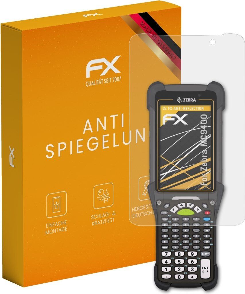 atFoliX FX-Antireflex 2x Schutzfolie kompatibel mit Zebra MC9400 Displayfolie