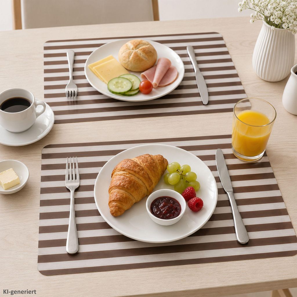 6x Cado Tischset Braun Transparent 43x28,5cm PVC Platzset