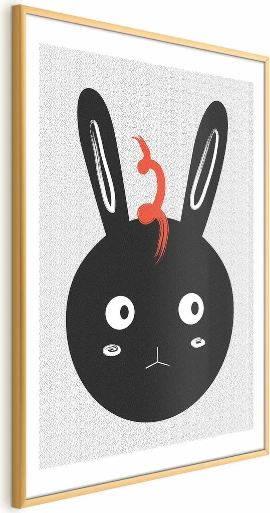 Poster Il coniglio vede tutto 40x60 cm con cornice dorata con margine