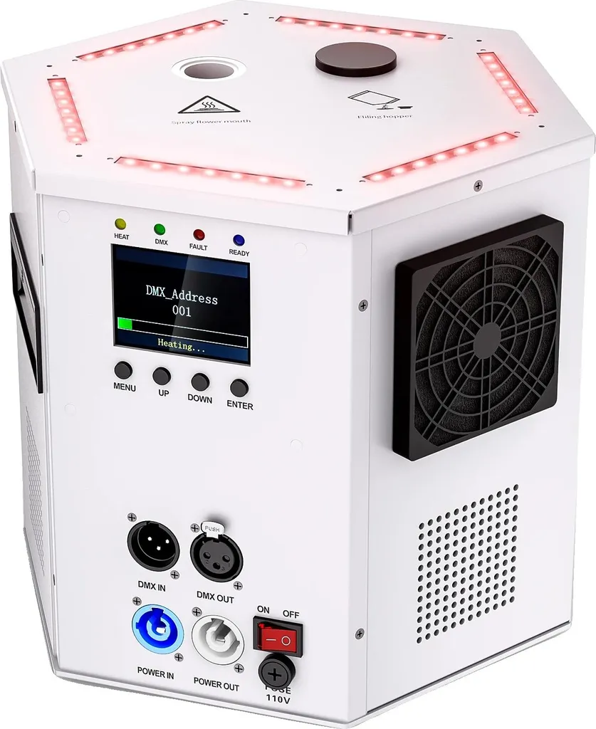 Machine à étincelles ZQ16052 DMX512 à hauteur de jet modulable