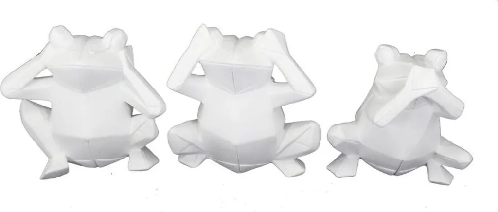 Améliorez votre Déco : Lot de 3 Grenouilles Blanches Modernes DKD
