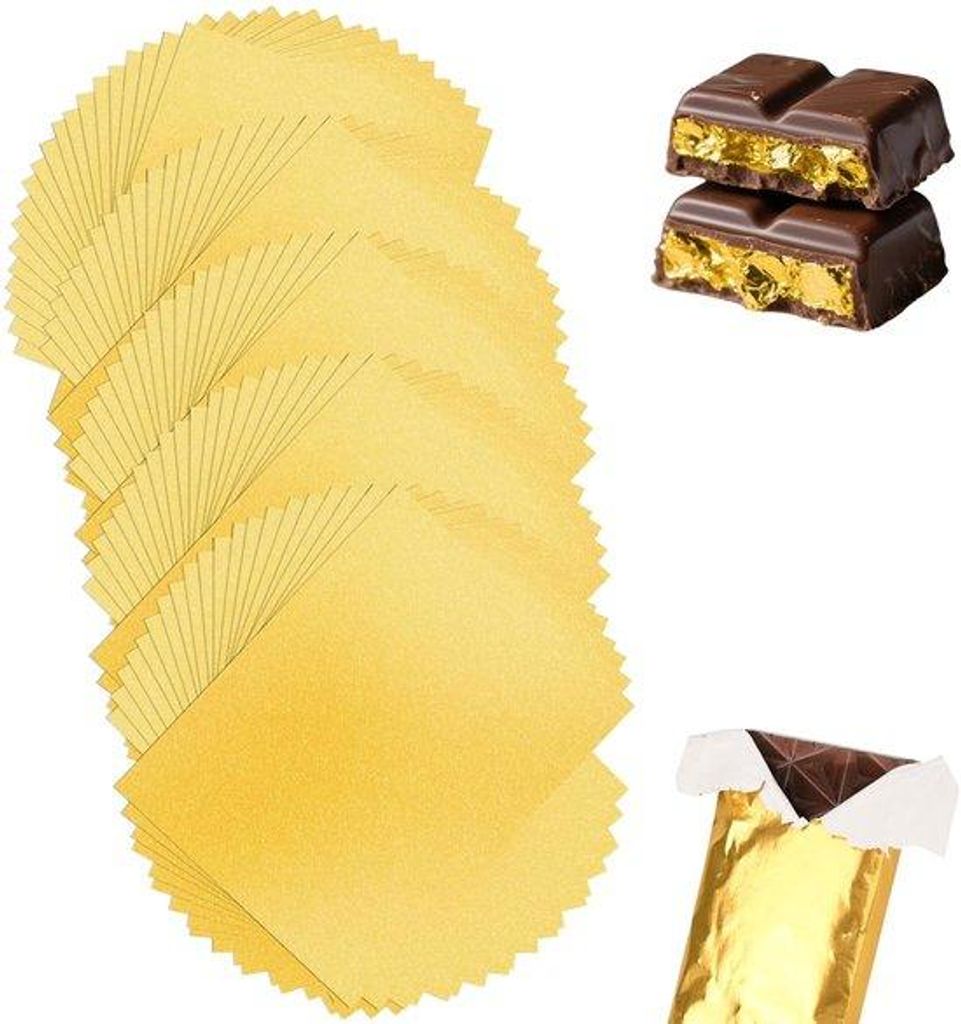 Aluminiumschachtel mit Goldschokolade - 100 Stück - 19x15 cm