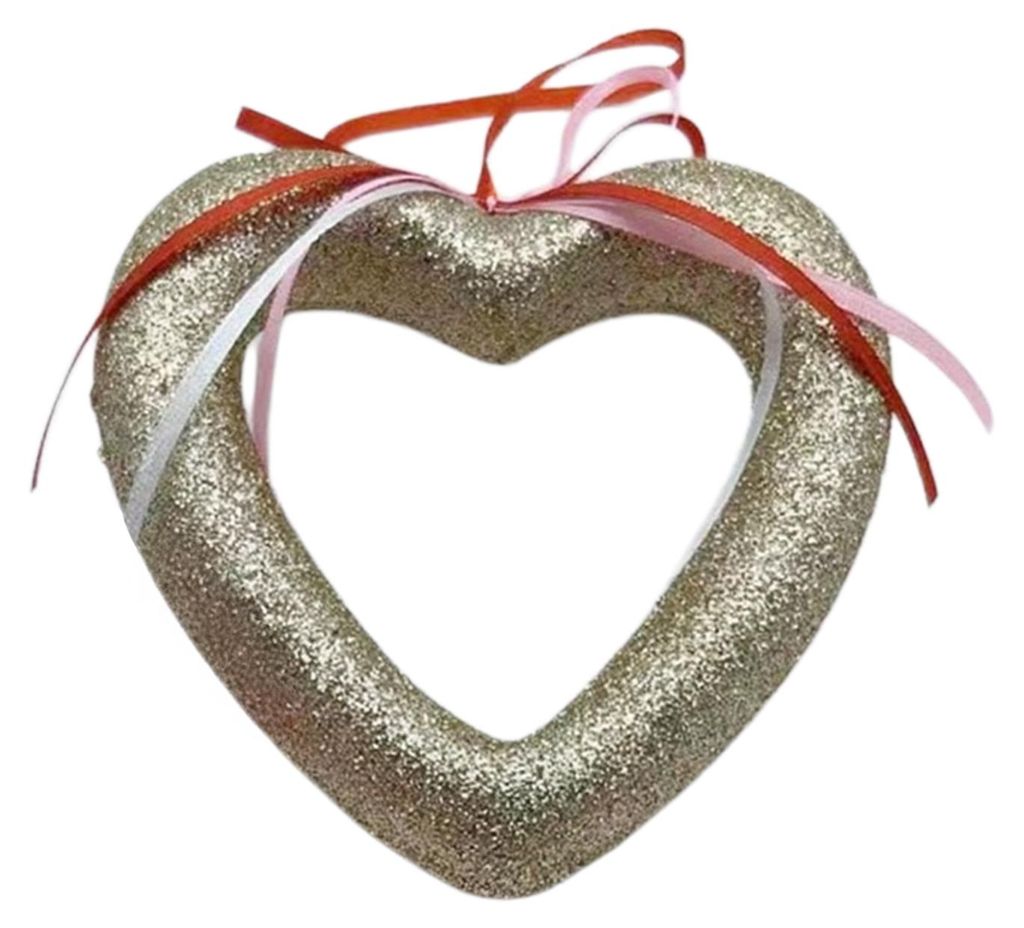 Glitzerndes Schaumstoff-Herzornament für Valentinstag, Hochzeit, Feiertage, Party, Baumkranz, Haustür, Wanddekoration, 3D, große Herzform mit Sc...