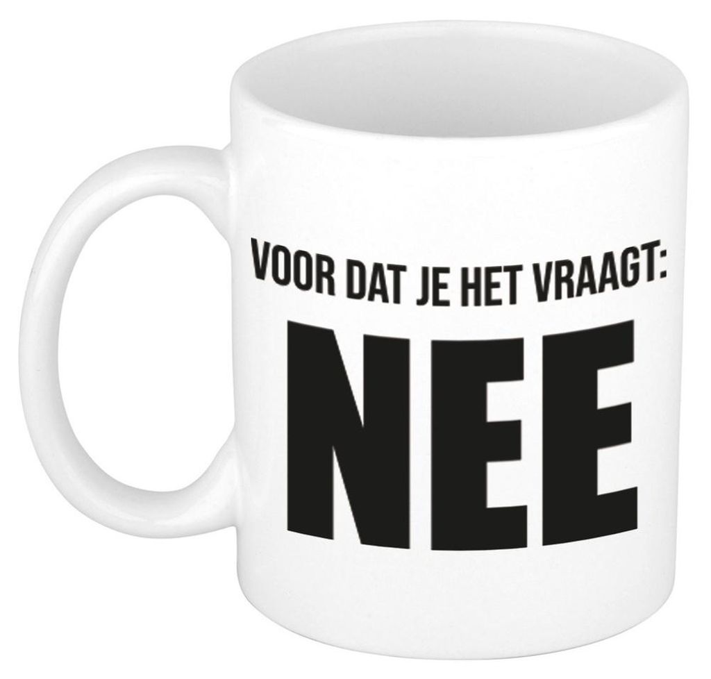 Burohumorbecher - Bevor Sie NEIN sagen - weis - Keramik