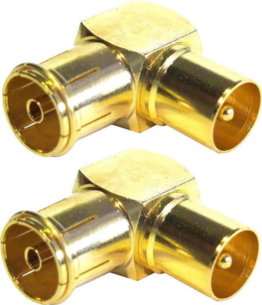 Sentivus ATVC800-2 Premium Antennen Winkeladapter, Koax Stecker Kupplung, 2er Pack