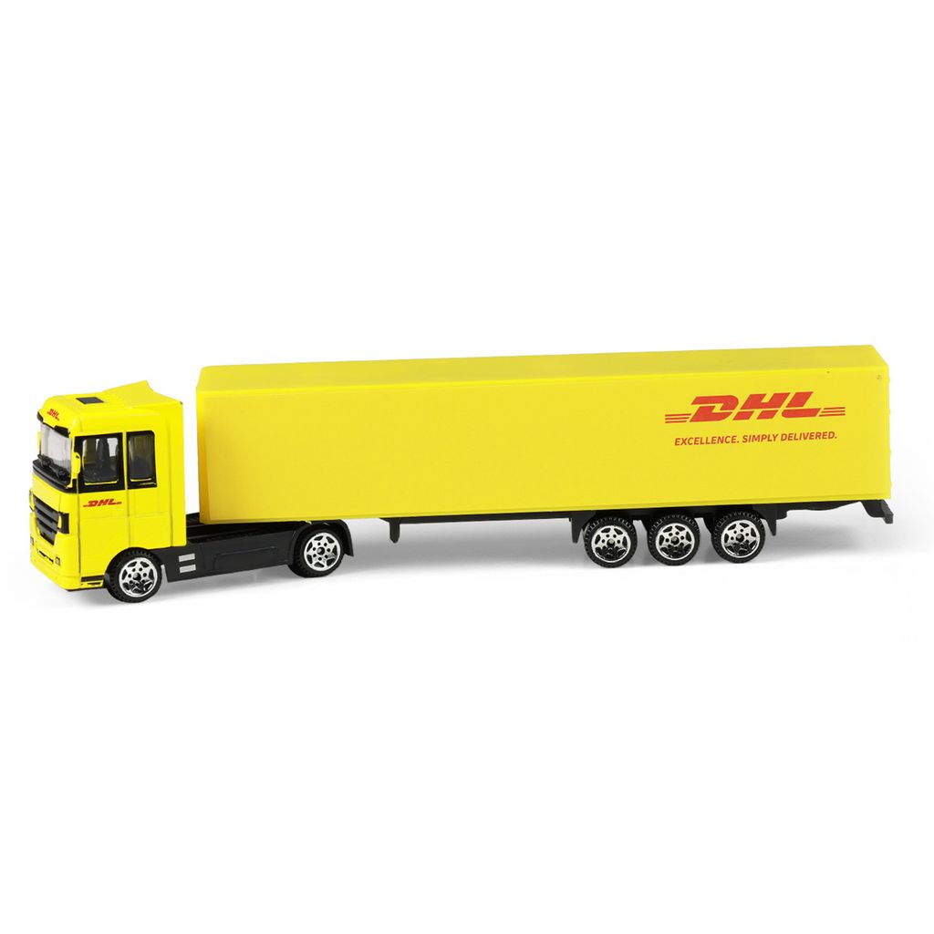 DHL LKW-Modell im Maßstab 1:87, 20 cm lang, aus Metall und Produktbild 