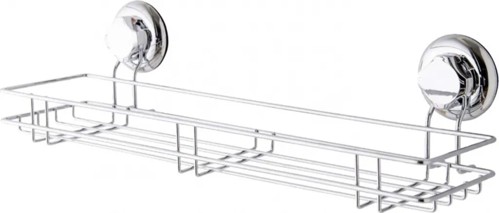Support de stockage gain de place à ventouses 45,5 cm acier argenté cuisine