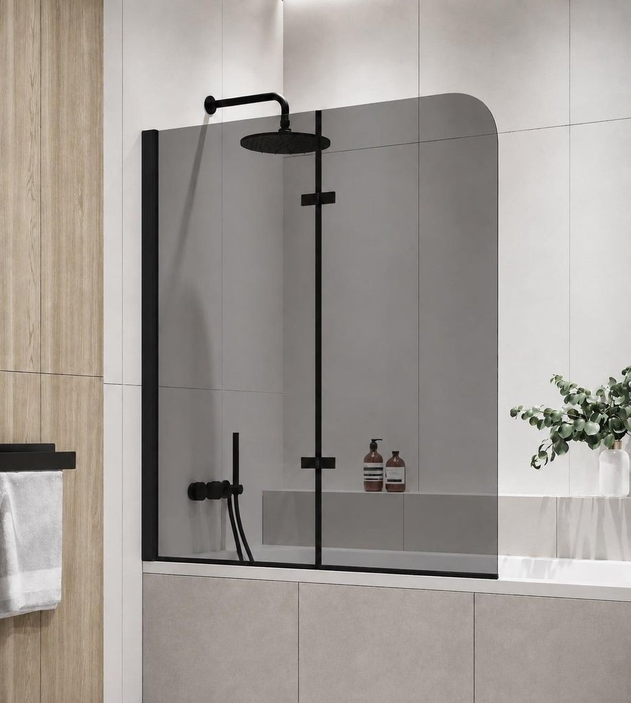 Badewanne Austin Schwarz Grauglass 5mm mit Nanobeschichtung Produktbild 