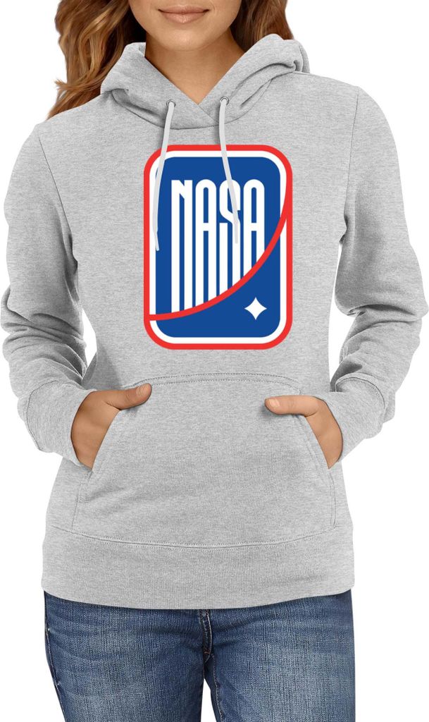Damen Kapuzenpullover Nasa Space Theme Nasa 007, Lady S / Grau