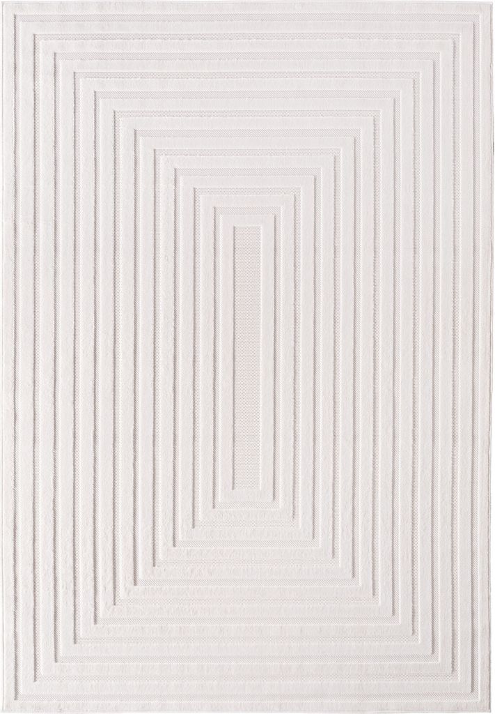 Villa Möbel Doharo moderner Wohnzimmer-Teppich, Outdoorteppich, Vintage Design, Farbe:Creme, Grösse:240x340 cm