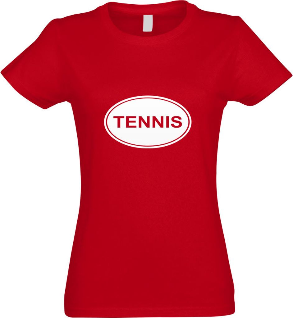 Kiwistar - T-Shirt tailliert - Damen - rot - Tennis - mit Motiv Bedruckt - Funshirt Design - Sport - Freizeit - Damen - XXL