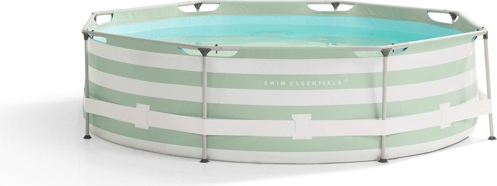 Swim Essentials piscina con struttura rotonda verde/bianco Immagine del prodotto 