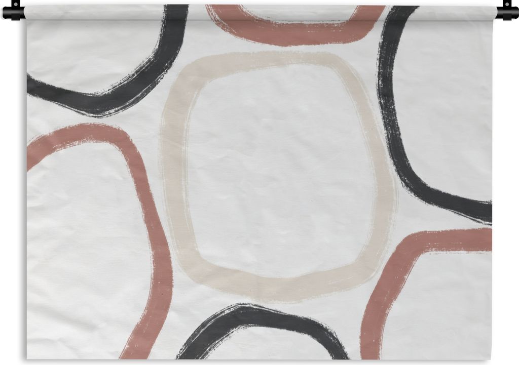MuchoWow Wandteppich Wandbehang Minimalismus - Geometrische Formen - Pastell - Muster 150x112.50 cm Tapisserie Dekoration Wandtuch - Wanddecke - ...