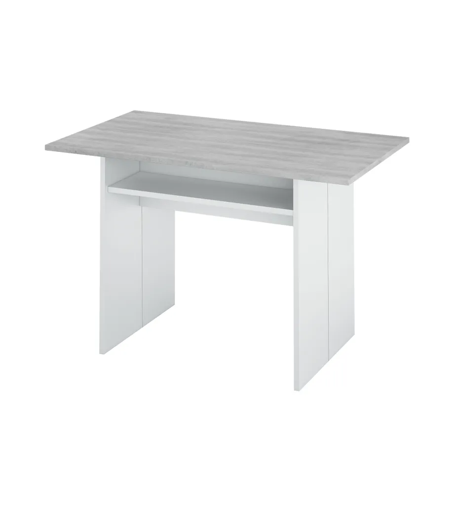 Console Extensible Tavolo Table de Repas Pliable Blanc et Béton