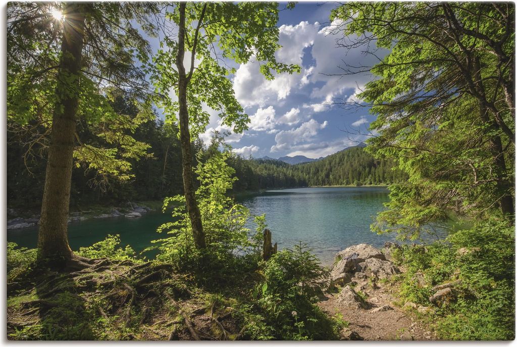 ARTland Leinwandbild Eibsee Größe: 120x80 cm