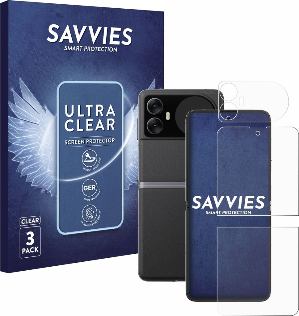 6x Für Blackview Hero 10 (Display+Rückseite) Schutzfolie Savvies Displayschutz Display Schutz Folie Klar Transparent