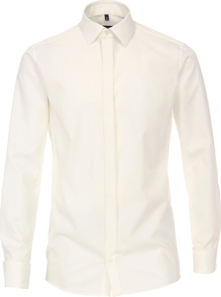 CASAMODA Herren Festhemd Langarm Kent Umschlag Modern-Fit Creme 38