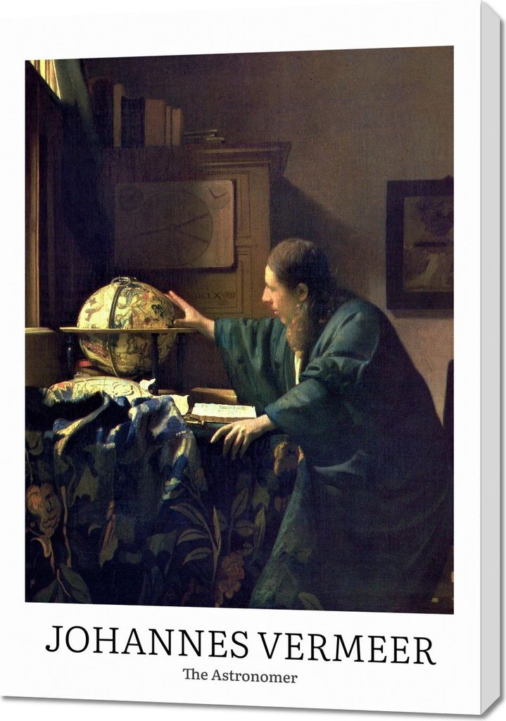 Bild 70x100cm Design Der Astronom, Vermeer Vintage für das Wohnzimmer