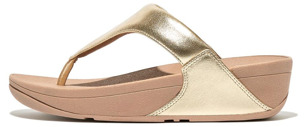 FITFLOP Lulu Lederen Teenslipper - Microwobbleboard-zool Productafbeelding 