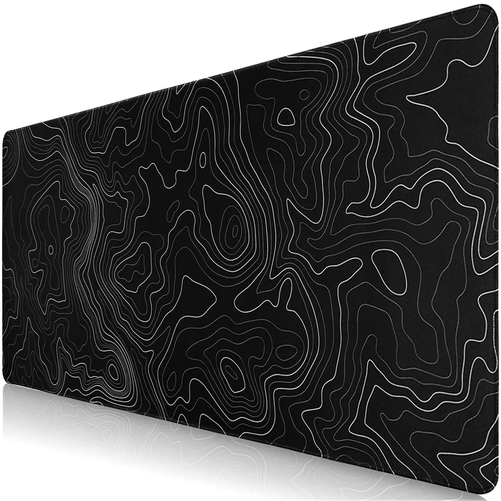 Sous-main de Bureau XXL Topo Noir pour Gaming et Travail Professionnel