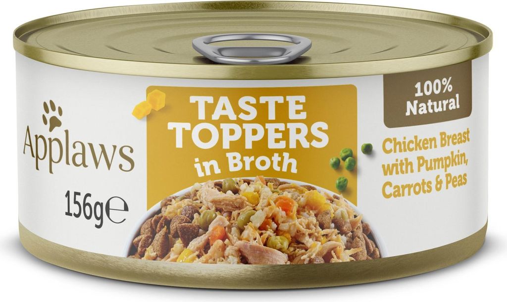 Applaws Dog Taste Toppers Huhn mit Lachs in Brühe 156 gr. - pro 12 Stück
