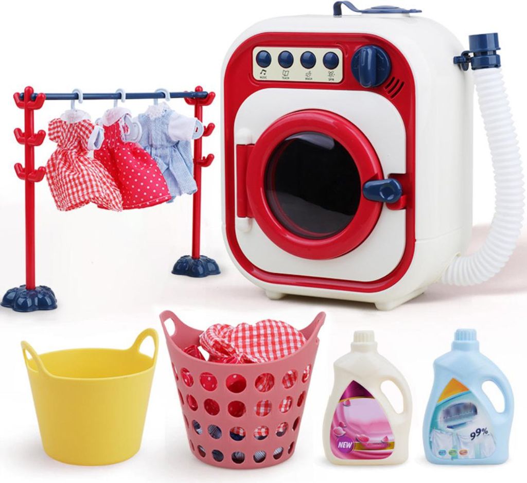 Elektrische Mini -Waschmaschine Spielzeugkinder Waschspiel wasserdichte Schlagzeug für Kinder