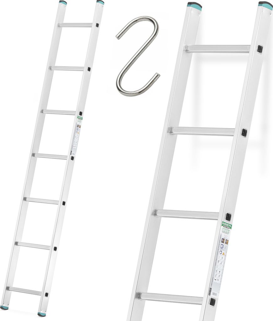Drabina aluminiowa przystawna ALOSS mocna TUV 1x7 - 1,99m + Zdjęcie produktu 