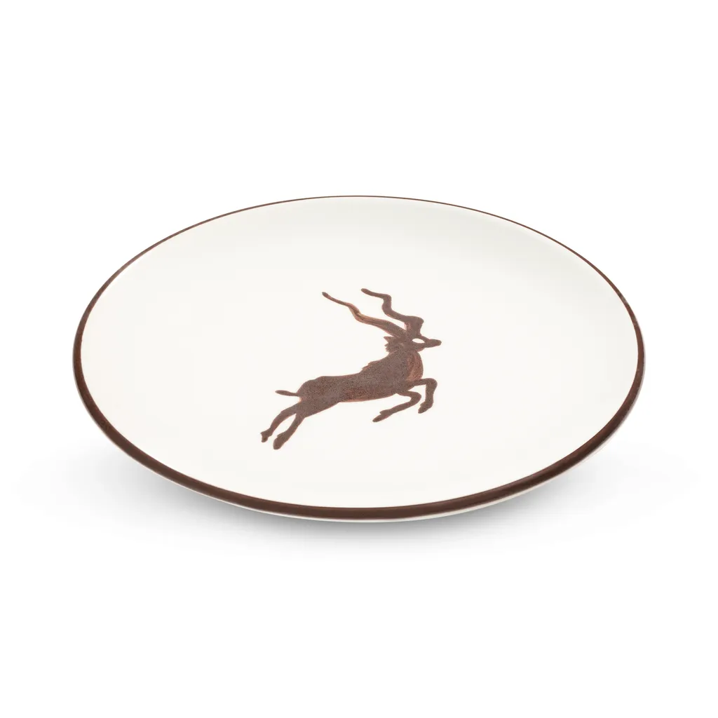 Assiette Gmundner Keramik Brauner Kudu Ø 20cm Peinte à la Main Cup Art