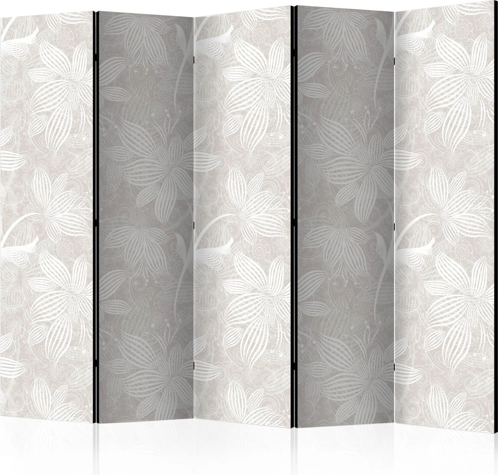 5-teiliger Doppelseitiger Vlies Paravent - Floral Elements II 225x172 cm Muster f-C-0256-z-c