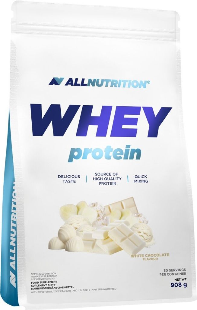 ALLNUTRITION Whey Protein 908g, witte chocolade, eiwit Productafbeelding 