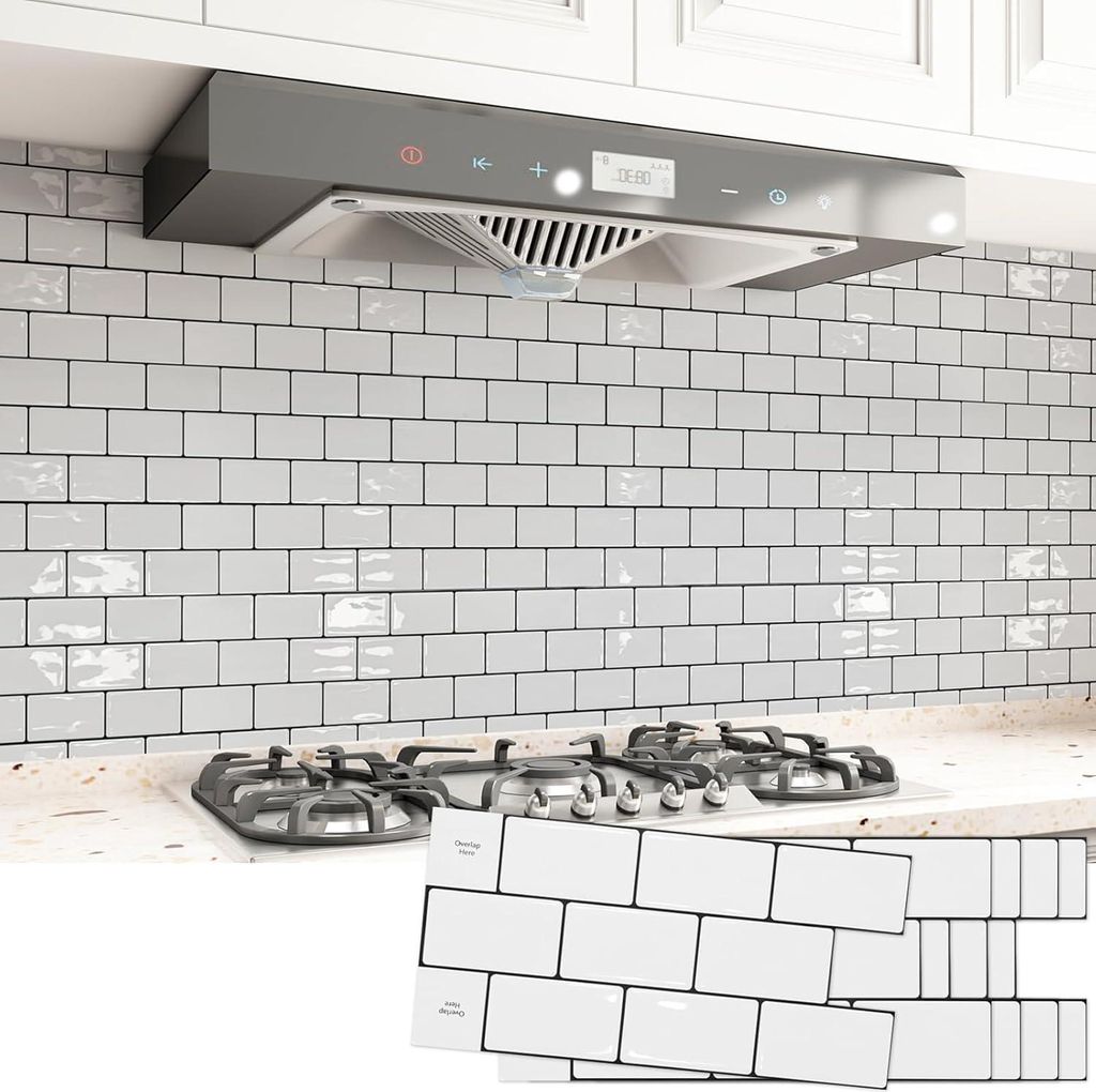 Samoprzylepne płytki ścienne 20 sztuk 30x15 cm 0,9 m² Białe Zdjęcie produktu 