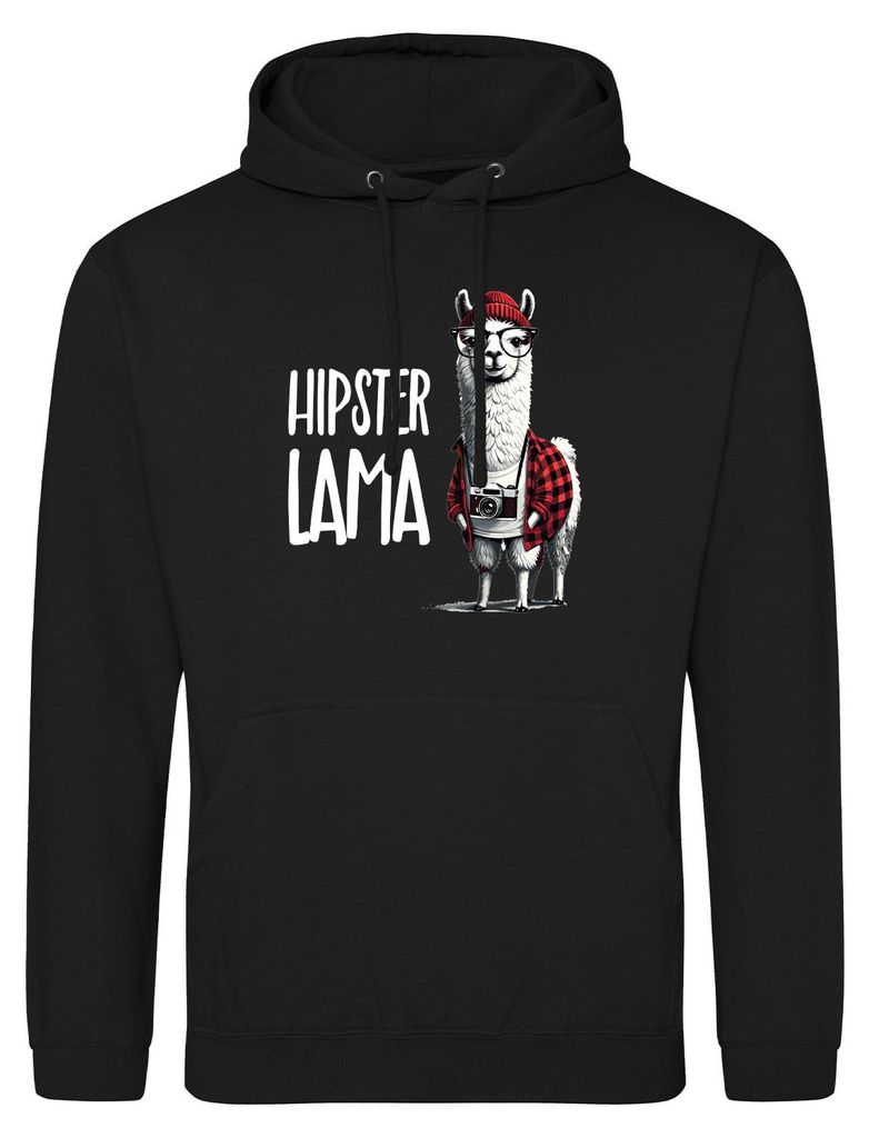 Huuraa Uni Hoodie Hipser Lama Comic Meme XL Deep Black Vegan Sweatshirt Geschenkidee