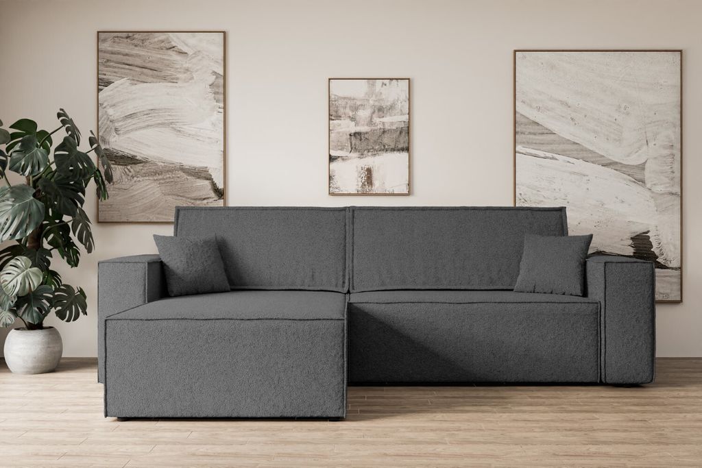 ALTDECOR Ecksofa mit Schlaffunktion und Bettkasten Corner Sofa Eckcouch Couch L-Form universal, links/rechts angeordnet Schlafcouch Ausziehbar Wohn...