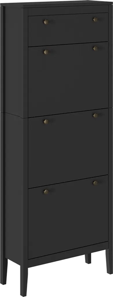 Armoire à chaussures Vicco Aron 3 compartiments noir mat, format gain de place