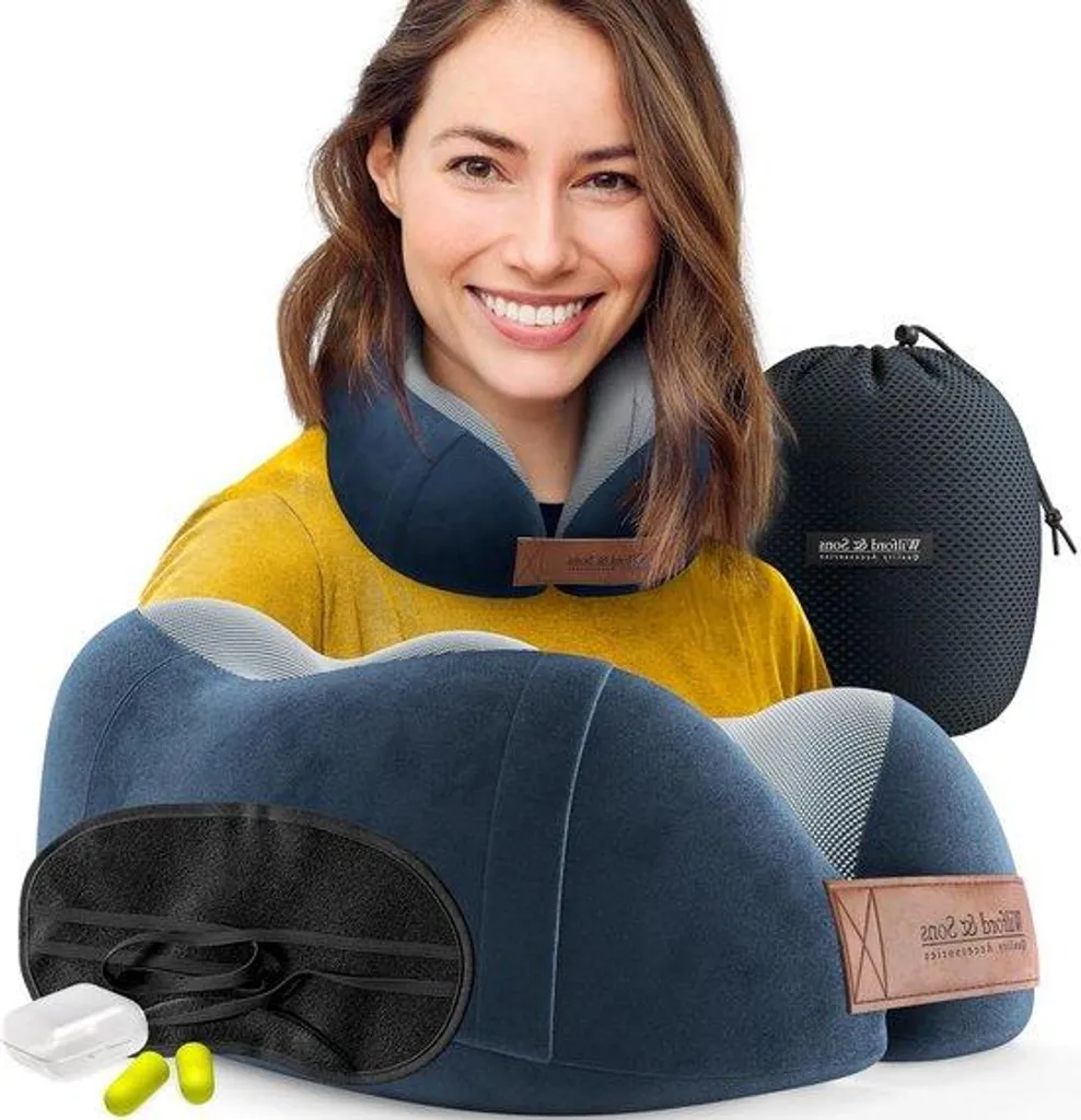Coussin de voyage ergonomique complet pour avion, voiture et train
