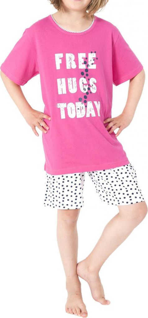 Süsser Mädchen Pyjama kurzarm mit Pünktchen – 161 405 90 807 ; pink , 140