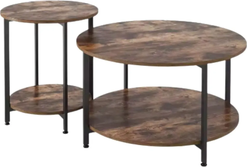 Table Basse Gigogne Industrielle Bolt Edge pour Petits Salons