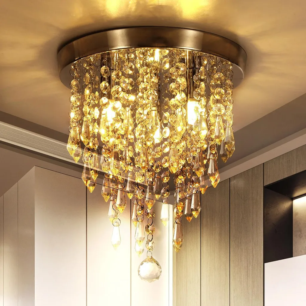Plafonnier LED G9 blanc en saillie 25x25cm luminaire chic fer et acrylique