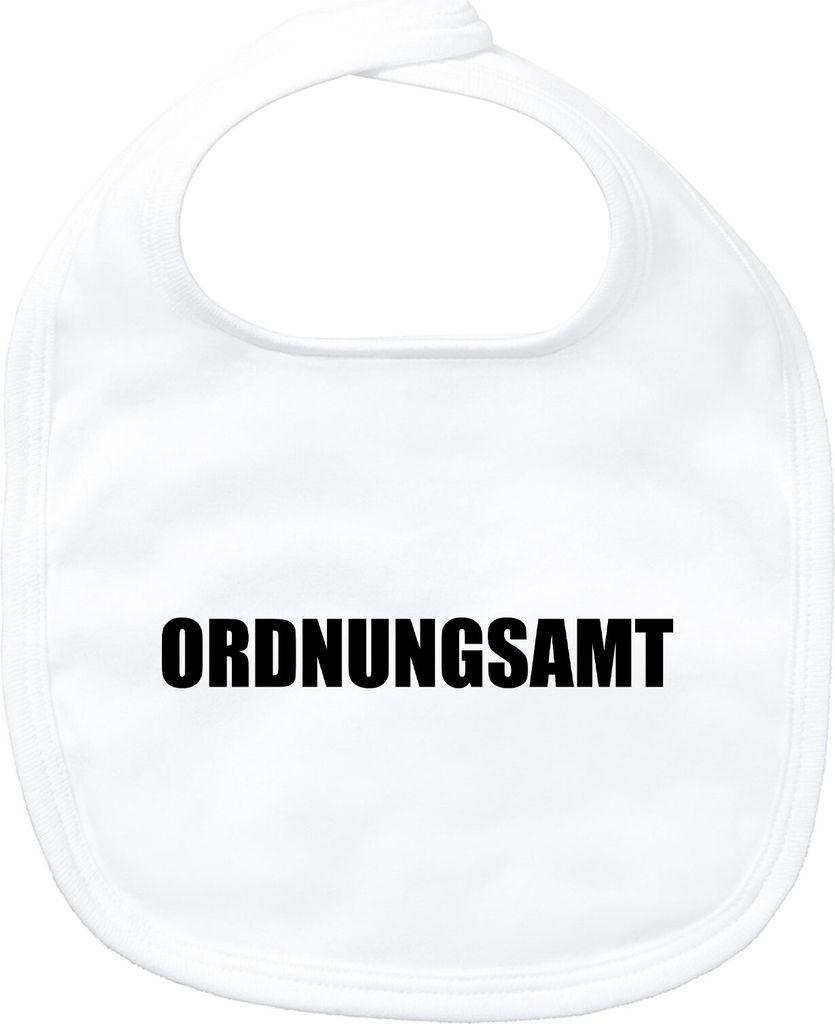 Huuraa Baby Lätzchen Ordnungsamt Schriftzug White Klettverschluss Baumwolle Latz Geschenkidee