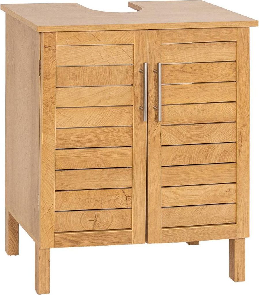 Waschbeckenunterschrank mdf 2 türen 1 regal innen - Produktbild 