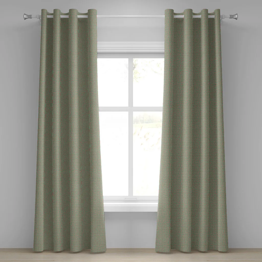 Set 2 Tende ABAKUHAUS 280x175 | Geometrico Facile Stiratura Corallo