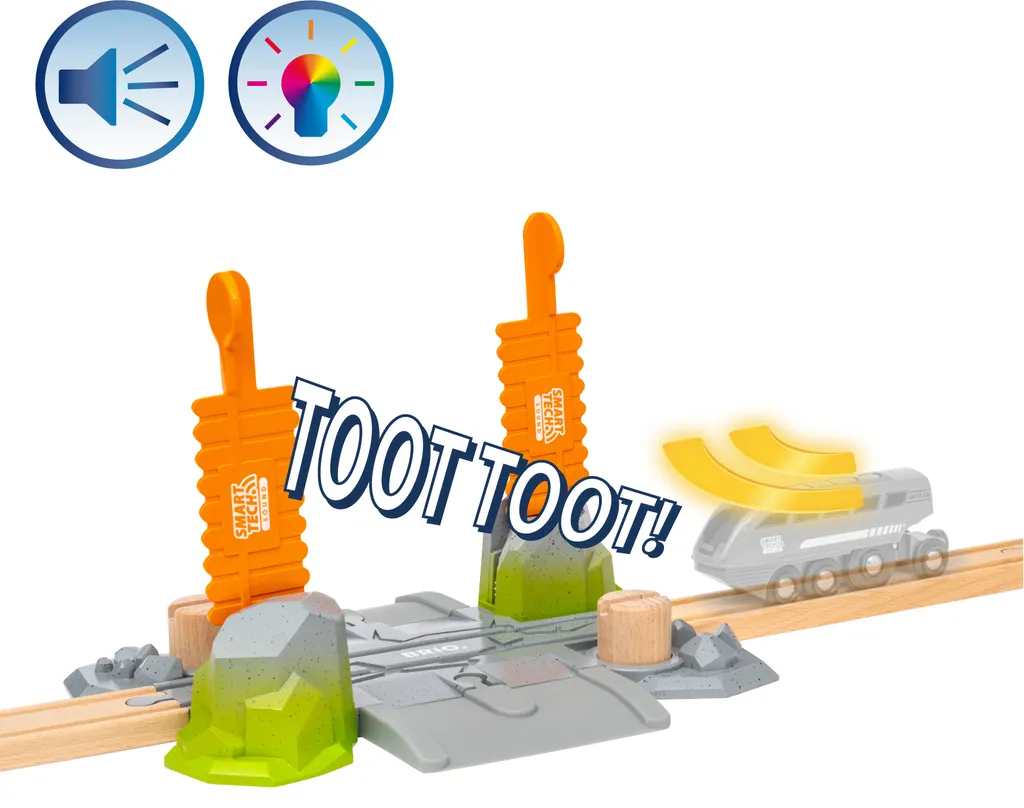 Circuit Train Bois : Passage à Niveau Smart Tech Sound BRIO World 33965