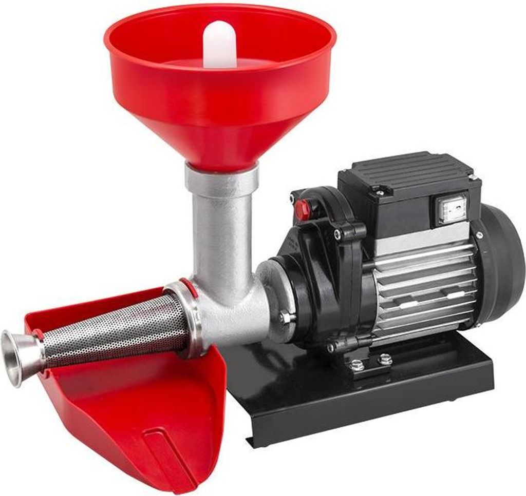 RGV New Pommi Elektrische Tomatenpresse schwarz 150 kg/h aus Edelstahl und Gusseisen