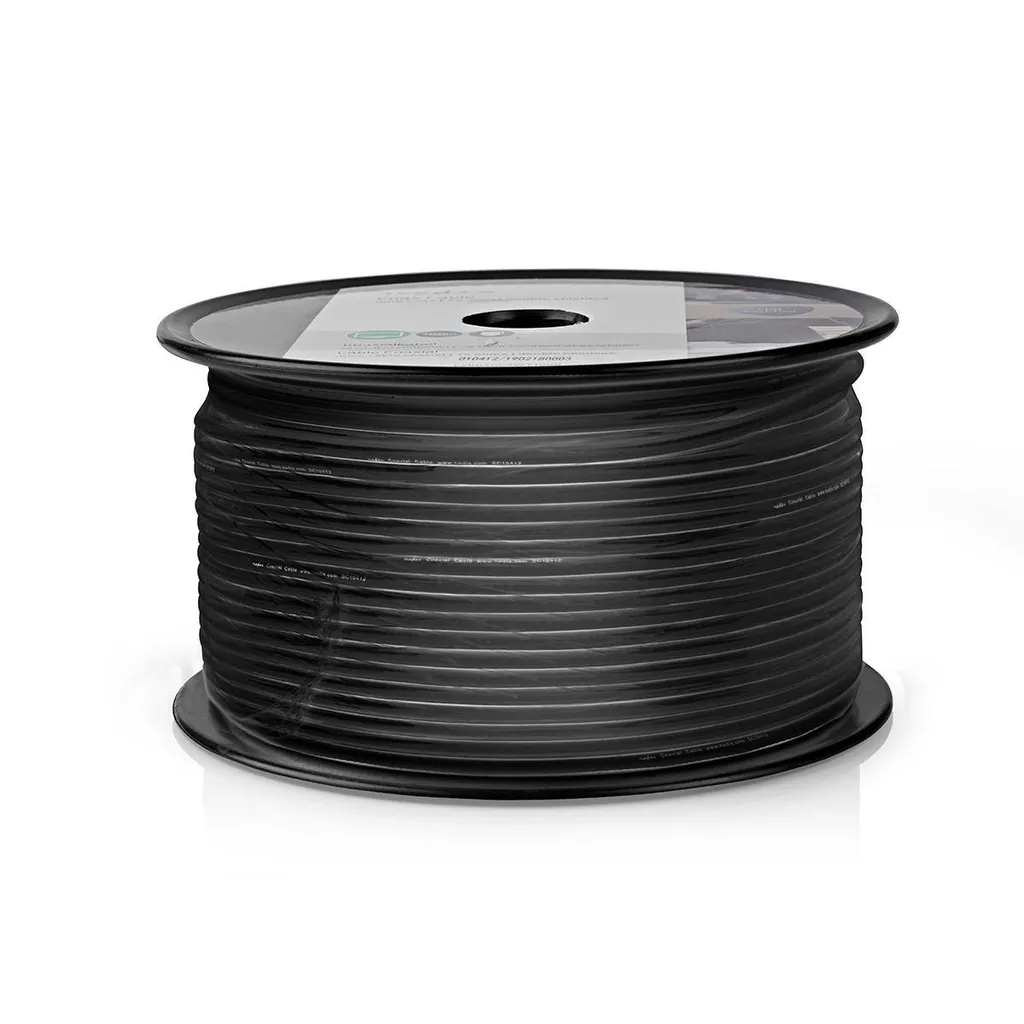 Câble Coaxial RG174 50 Ohm sur Bobine 100m Noir - Haute Qualité Coax PVC