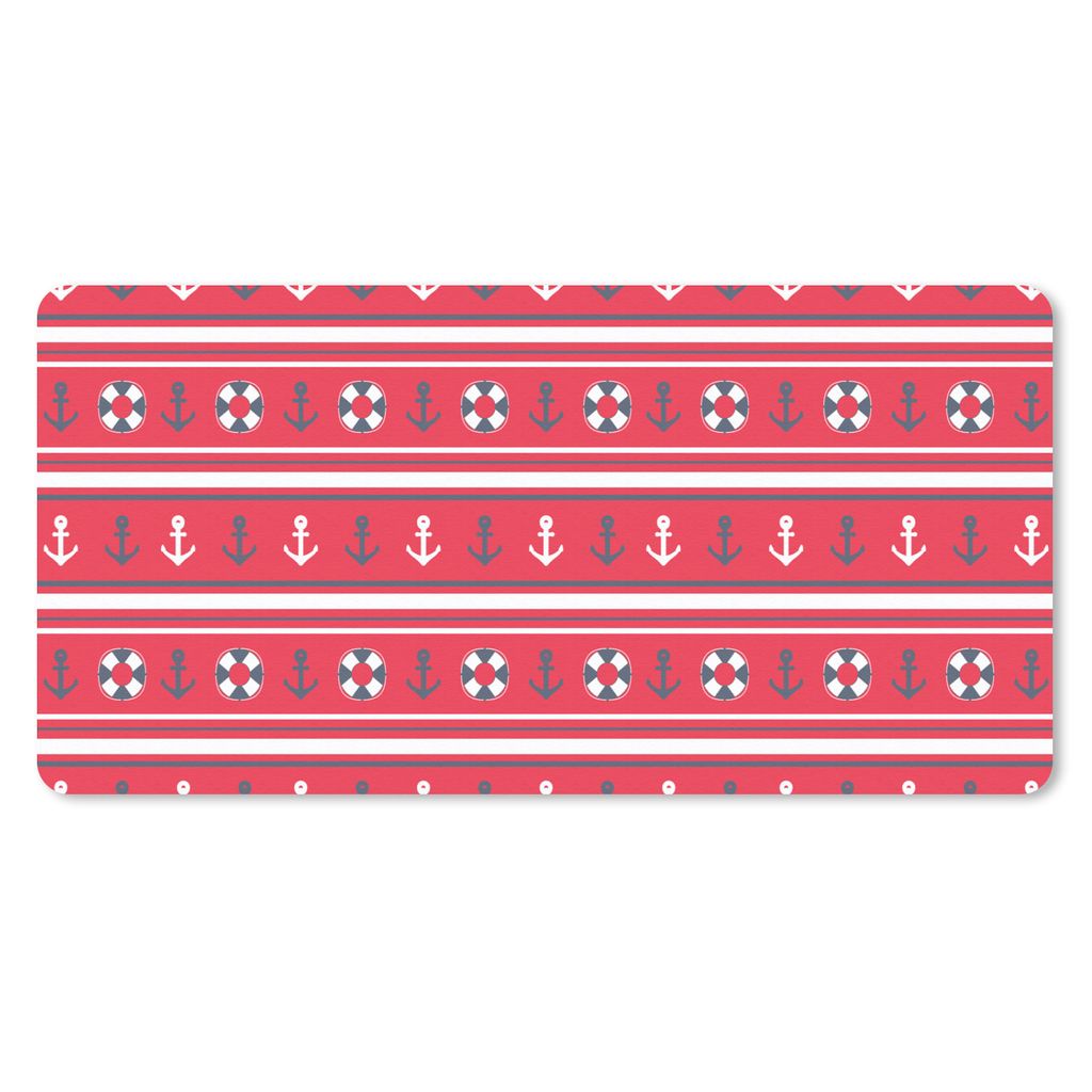 MuchoWow Mauspad Mousepad Anker - Rettungsring - Marine - Seemann - Muster 60x30 cm - Mousepads - Maus Mat - Pad - Mausunterlage - Nachhaltig