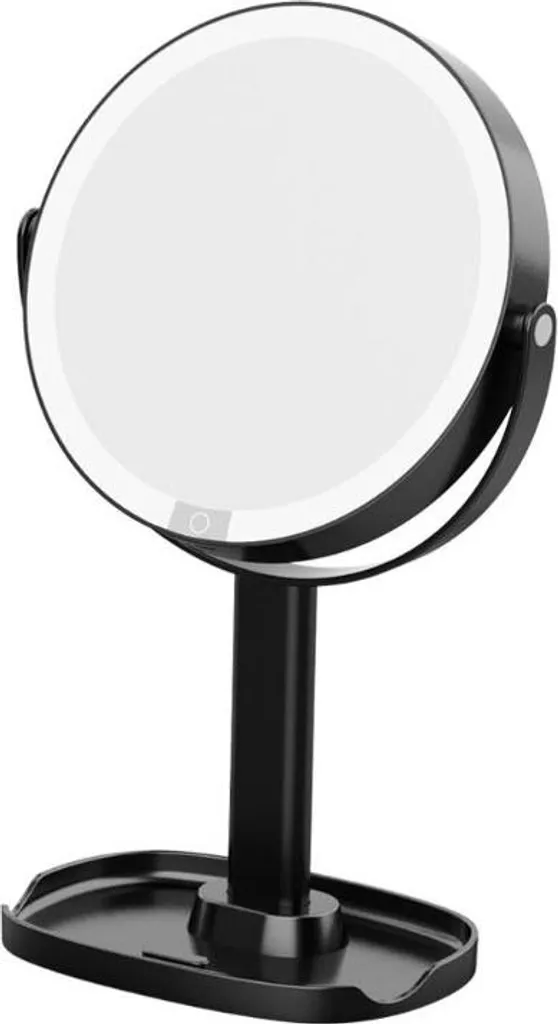Specchio Trucco LED 5x Nero 20cm Ricaricabile - Ideale per Famiglia