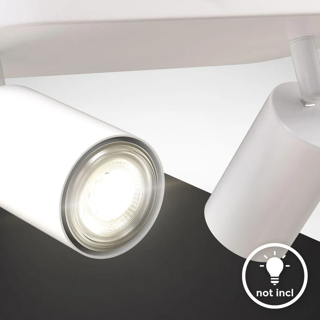 Rampe de Spots Orientables 4 Lumières GU10 Blanc Mat pour Salon - 6
