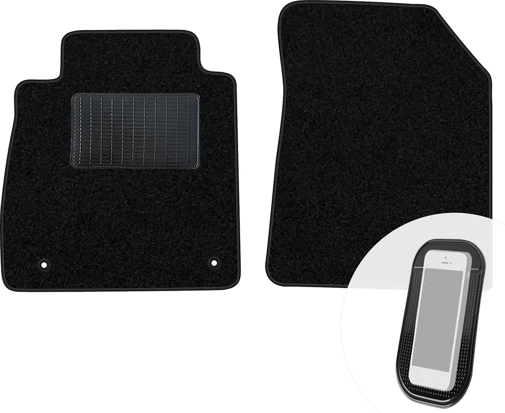 moto-MOLTICO tappetini anteriori auto velours tappetini auto nero set tappetini auto 2 pezzi adatto per Nissan Micra dal 2017